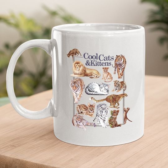 Cool Cats & Kittens White Graphic Coffee Mug