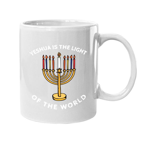 Yeshua Is The Light Of The World Hanukkah Menorah Candles Coffee Mug