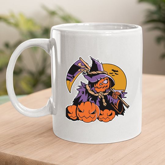 Spooky Pumpkin Head Scarecrow Classic Coffee Mug