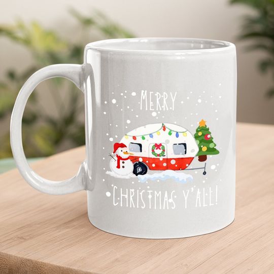 Merry Christmas Y'all Camper Coffee Mug