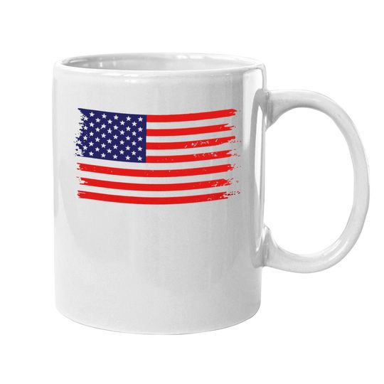 American Flag Coffee. mug Patriotic Coffee. mug Usa Flag Stars Stripes Print Short Sleeve Coffee. mug 4th Of July Mug Tops