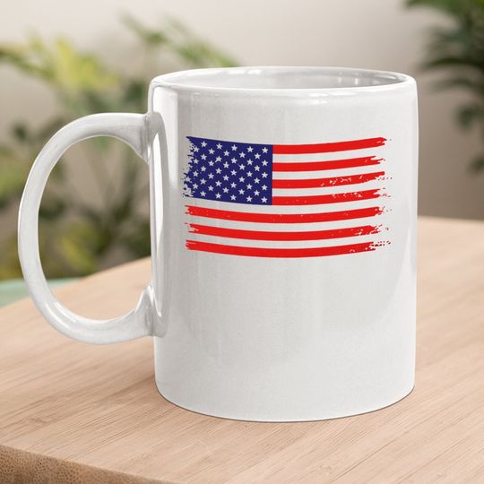 American Flag Coffee. mug Patriotic Coffee. mug Usa Flag Stars Stripes Print Short Sleeve Coffee. mug 4th Of July Mug Tops