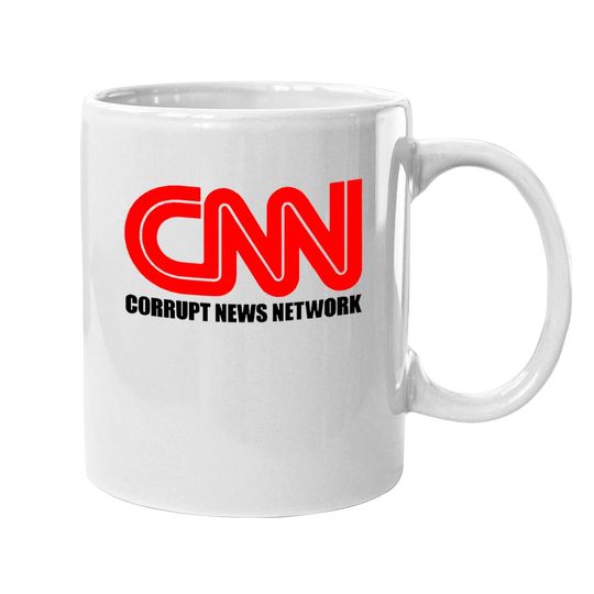 Cnn Corrupt News Network On A Black Coffee.  mug