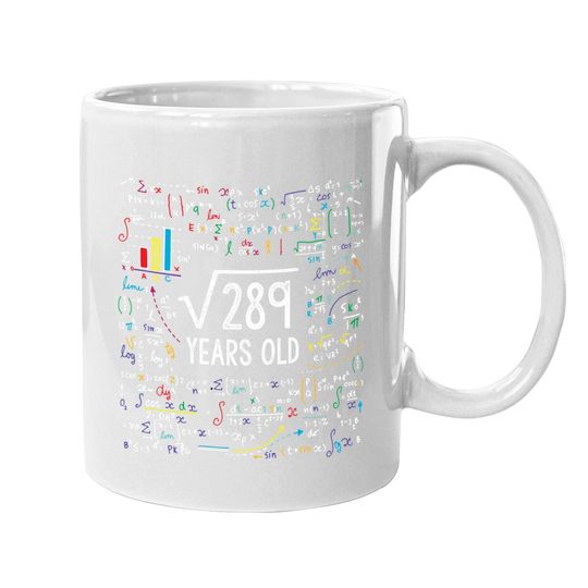 Square Root Of 289 17th Birthday 17 Year Old Gifts Math Bday Coffee.  mug