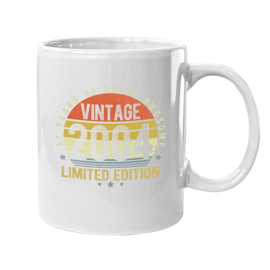 17 Year Old Vintage 2004 Limited Edition 17th Birthday Gifts Coffee.  mug