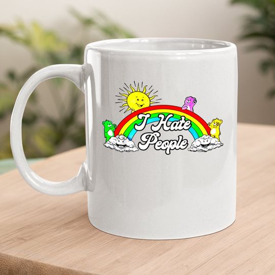 I Hate People Rainbow Printed Coffee.  mug