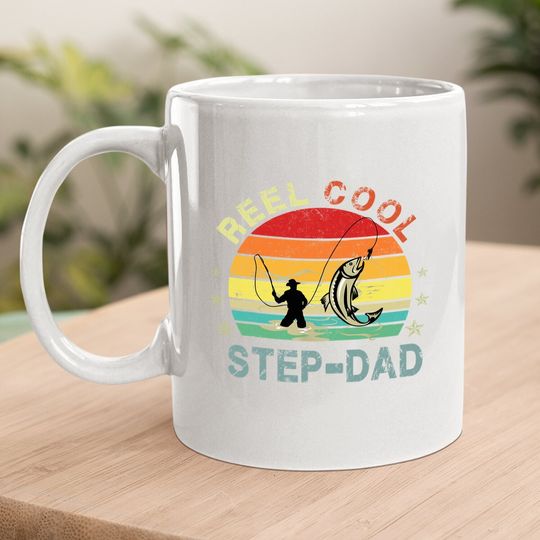 Reel Cool Step-dad Fisherman Daddy Fishing Coffee.  mug