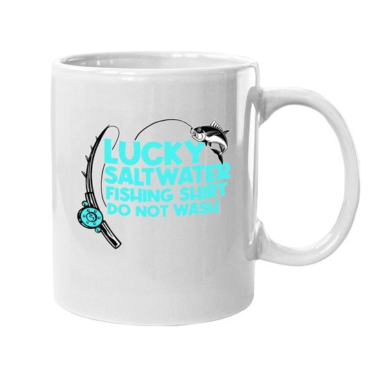 Lucky Saltwater Fishing Design Angler And Fisherman Coffee.  mug