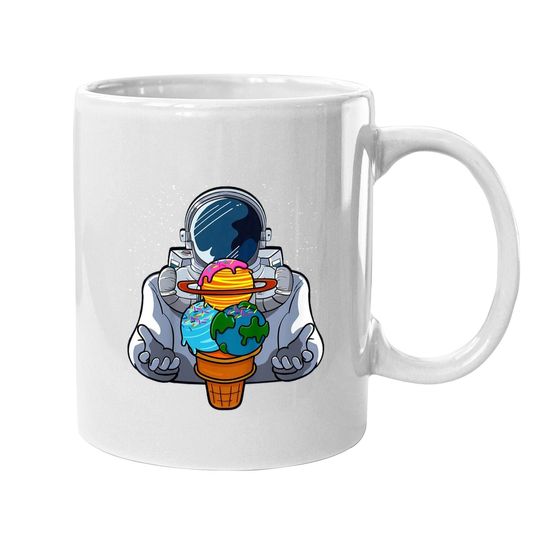 Ice Cream Astronaut Lover Space Planet Sorbet Galaxy Gelato Coffee.  mug