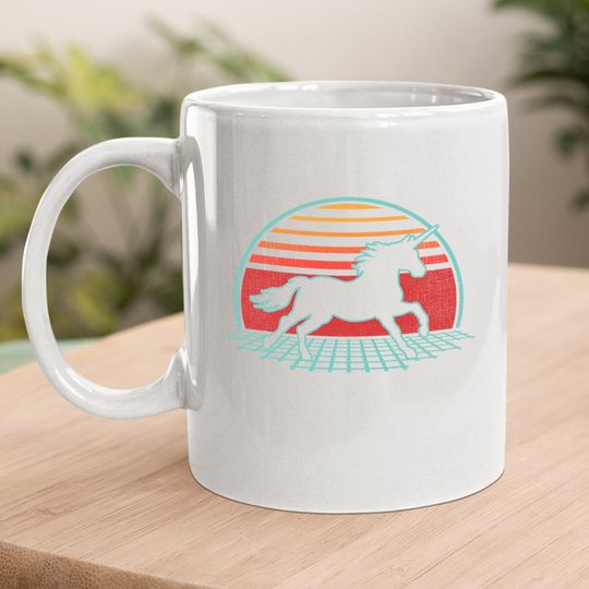 Unicorn Retro Vintage 80s Style Horse Lover Gift Coffee.  mug