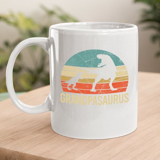 Grandpa Dinosaur 1 Grandson Christmas Gift Father's Day Coffee.  mug