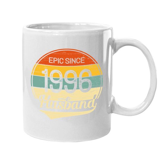 Discover 25th Wedding Anniversary Gift Him Epic Husband Since 1996 Coffee.  mug