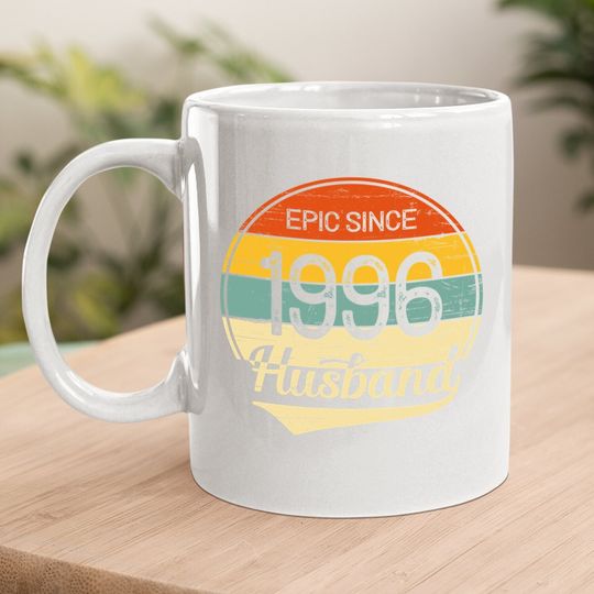 25th Wedding Anniversary Gift Him Epic Husband Since 1996 Coffee.  mug