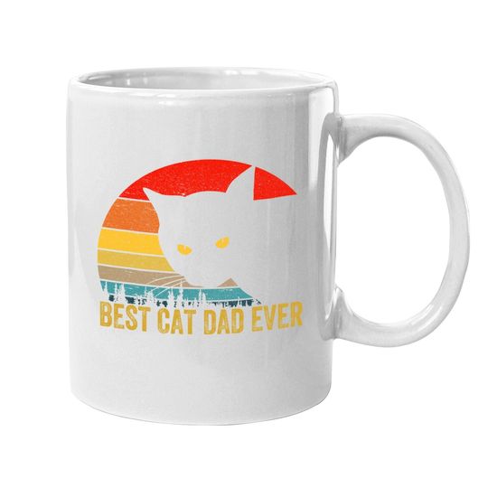 Vintage Best Cat Dad Ever Bump Fit Fathers Day Gift Coffee  mug