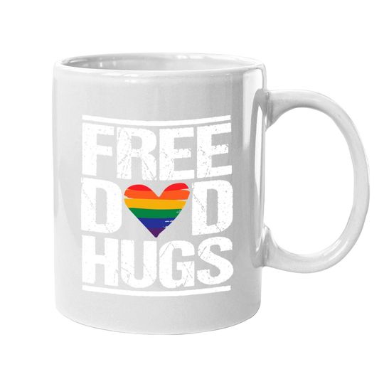 Free Dad Hugs Coffee Mug Lgbt Pride Stepfather Daddy Papa Coffee Mug
