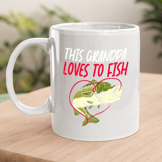 This Grandpa Loves To Fish Bass Fishing Family Matching Gift Coffee Mug