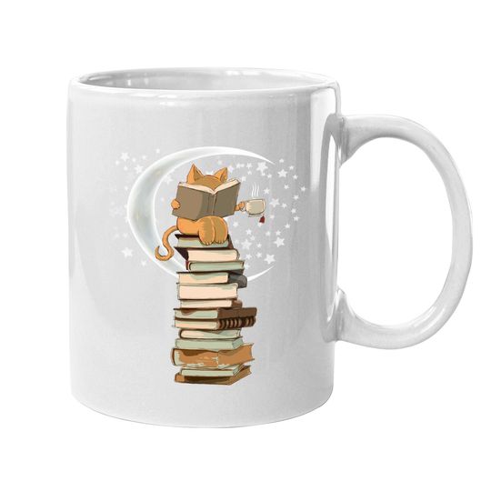 Kittens, Cats, Tea And Books Gift Reading By Moonlight Coffee Mug