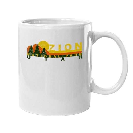 Zion National Park Sunny Mountain Treeline Coffee Mug