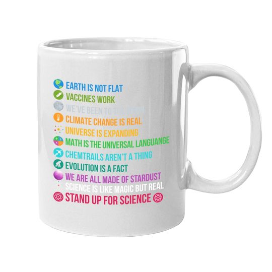 Earth Is Not Flat Vaccines Work Science Teacher Nerd Geek Coffee Mug