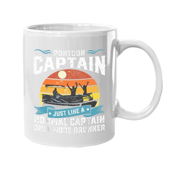 Funny Pontoon Captain Boat Lake Boating Beer Gift For Dad Coffee Mug