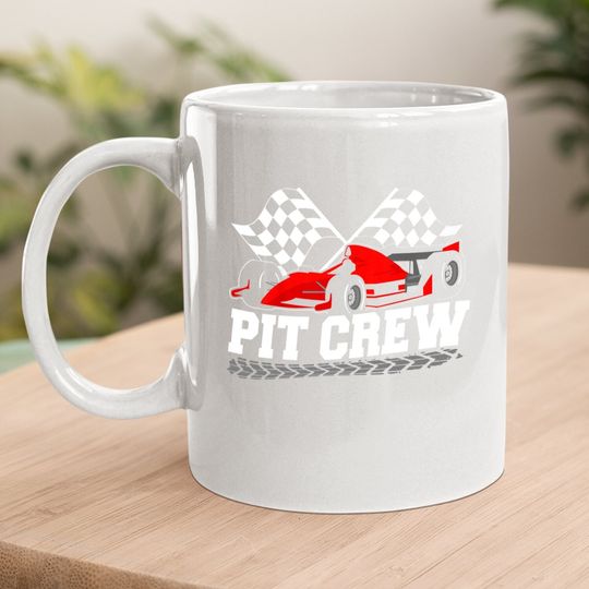 Pit Crew Car Racing Checkered Flag Racing Party Coffee Mug