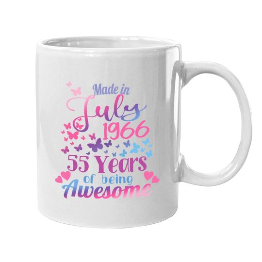 55th Birthday, July 1966, For Women, 55 Years Old, Awesome Coffee Mug