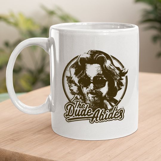 Big Lebowski The Dude Abides Negative Head Shot Portrait Coffee Mug