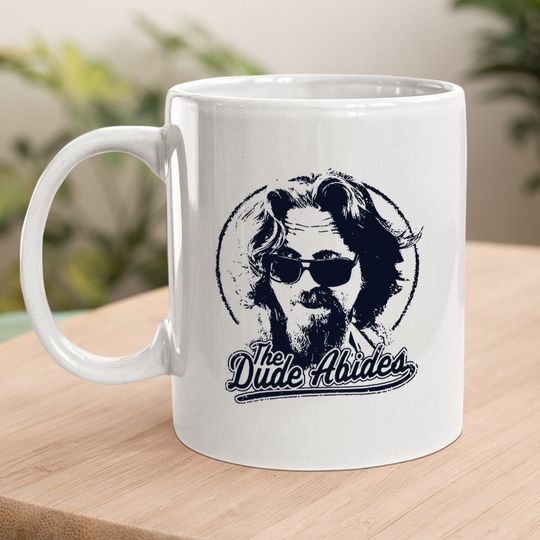 The Big Lebowski The Dude Abides Classic Circle Logo Coffee Mug