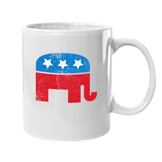 Distressed Republican Elephant Coffee Mug