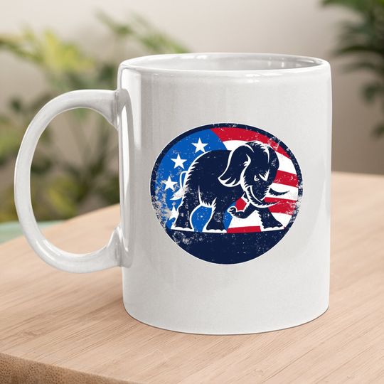 Shirtinvaders Republican Party Elephant Logo - Distressed Print Coffee Mug