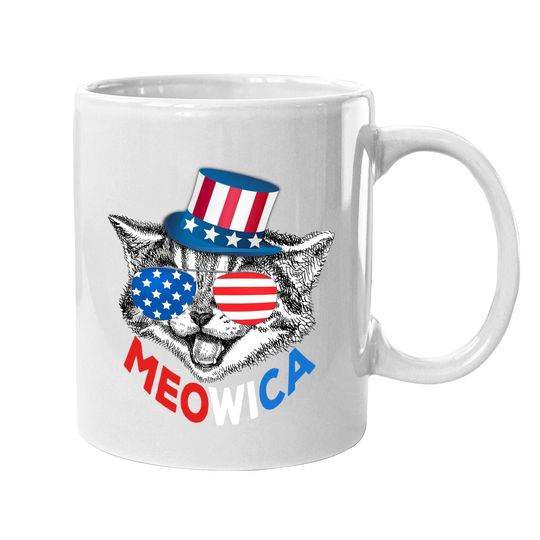 Meowica American Flag Coffee Mug