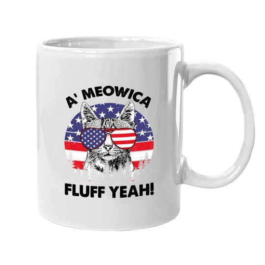 Meowica Fluff Yeah Patriotic American Coffee Mug