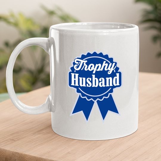 Trophy Husband Retro Ribbon Style Coffee Mug