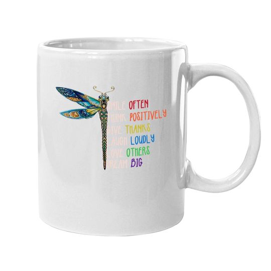 Motivation Inspiration Cute Dragonfly Coffee Mug