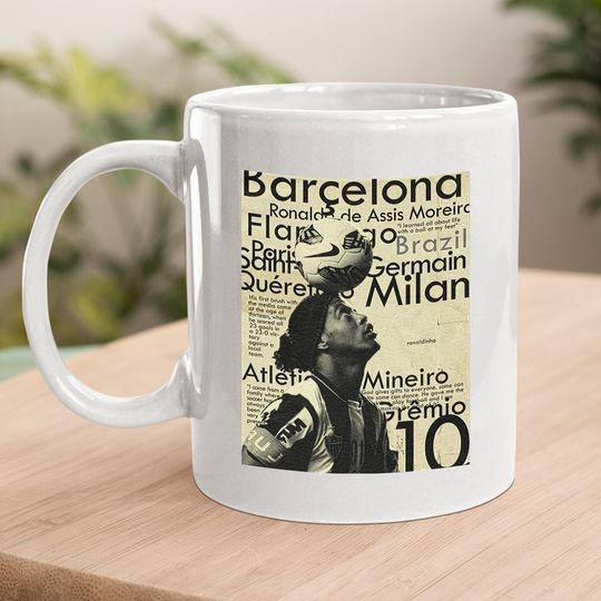 Ronaldinho Coffee Mug - Soccer Coffee Mug - Soccer Mug - Soccer Coffee Mug