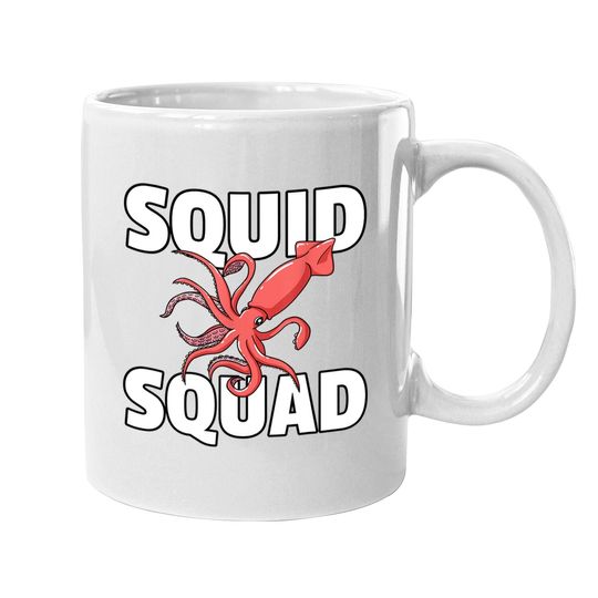 Squid Squad Me Kraken Octopus Marine Biology Coffee Mug