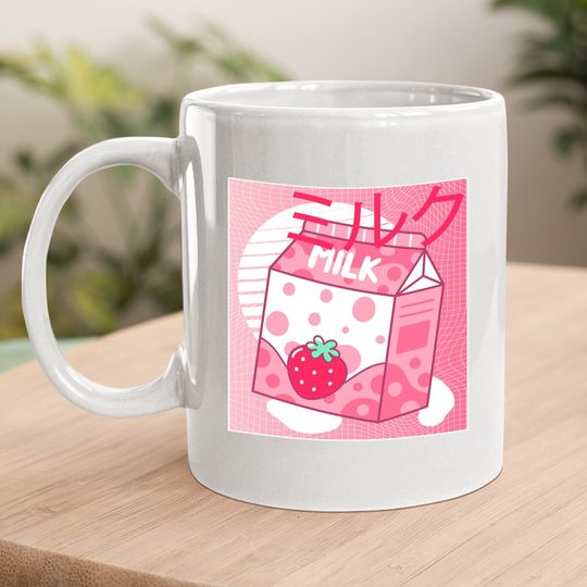 Strawberry Milk Pink Japanese Retro 90s Aesthetic Coffee Mug