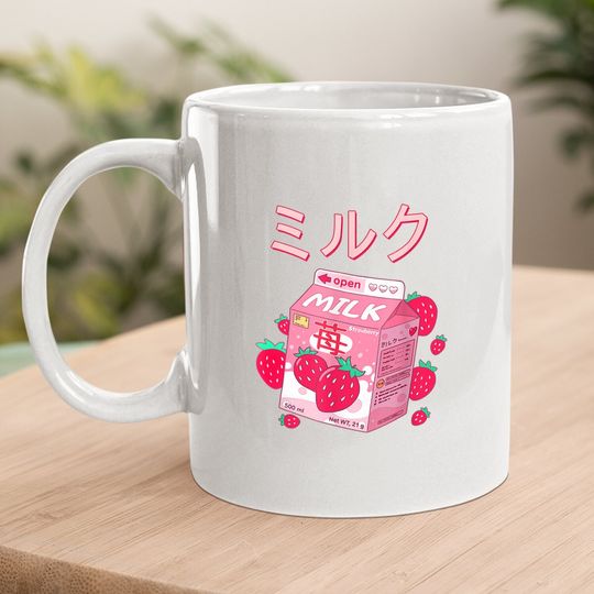 Japanese Kawaii Strawberry Milk Coffee Mug Milk Shake Coffee Mug