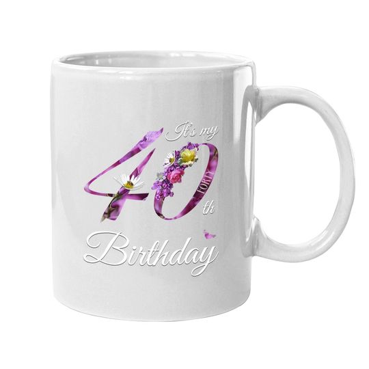 40 Year Old Coffee Mug Floral 1981 It's My 40th Birthday  coffee Mug