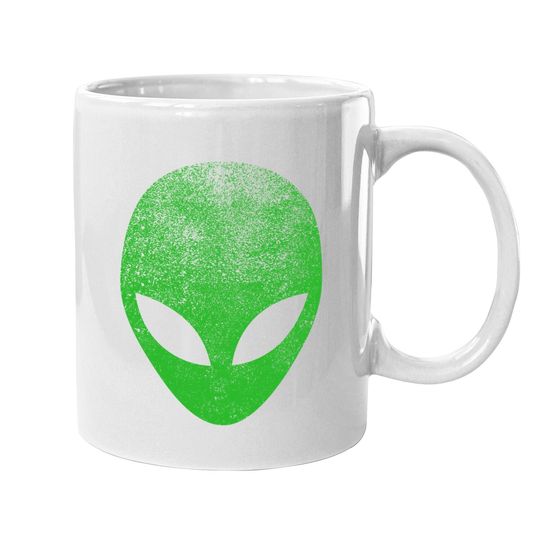 Alien Head Distressed Coffee Mug I Aliens Ufo Area 51 Roswell Coffee Mug