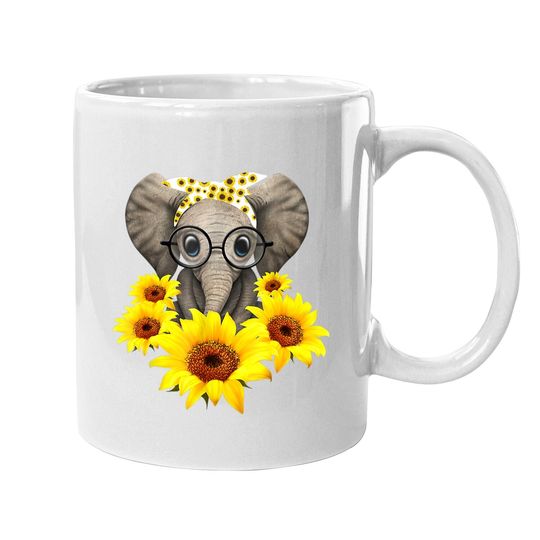 Elephant Sunflower Cute Elephant Love Sunflower Coffee Mug