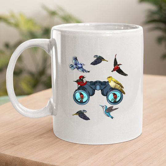 Birdwatching Bird Nerd Great Bird Watcher Coffee Mug Binoculars