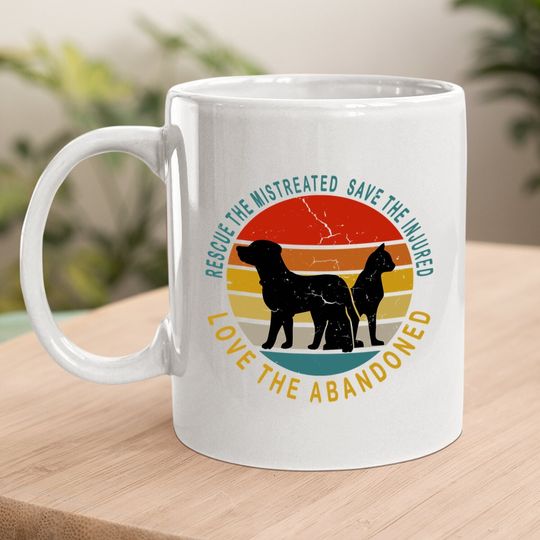 Rescue Save Love - Animal Rescue Vintage Design Gift Coffee Mug