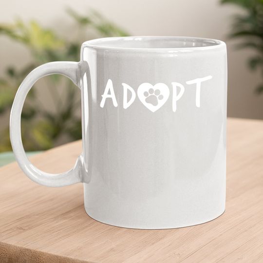 Adopt Pawprint Dog Cat Pet Shelter Rescue Coffee Mug