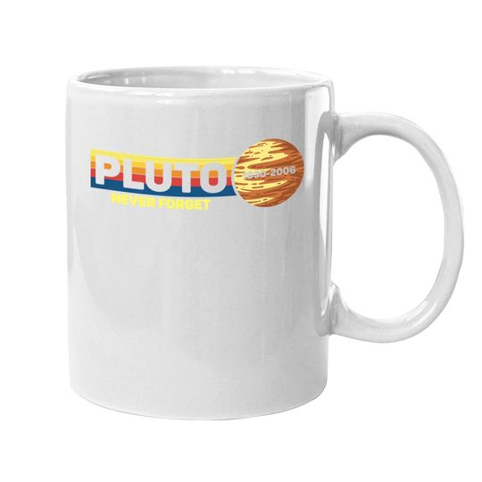 Pluto Never Forget Science Space Retro Coffee Mug