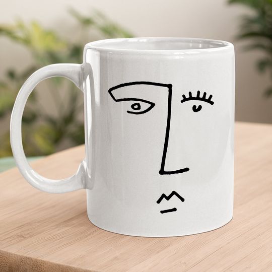 Artistic Line Drawing Abstract Face Coffee Mug