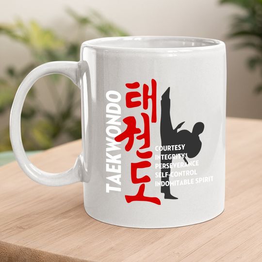 Taekwondo Tenets Martial Arts Graphic Coffee Mug