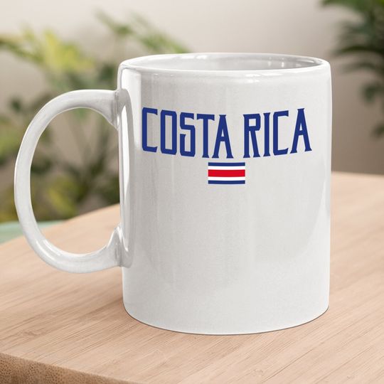 Costa Rica Flag Vintage Blue Text Coffee Mug
