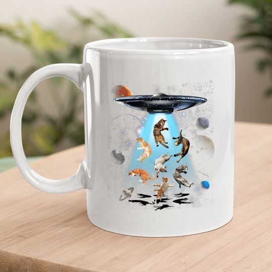 Galaxy Cat Ufo Coffee Mug