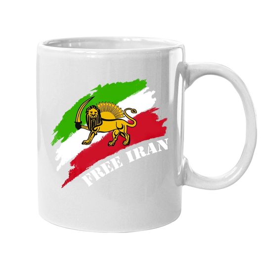 Free Iran Flag With Lion Coffee Mug